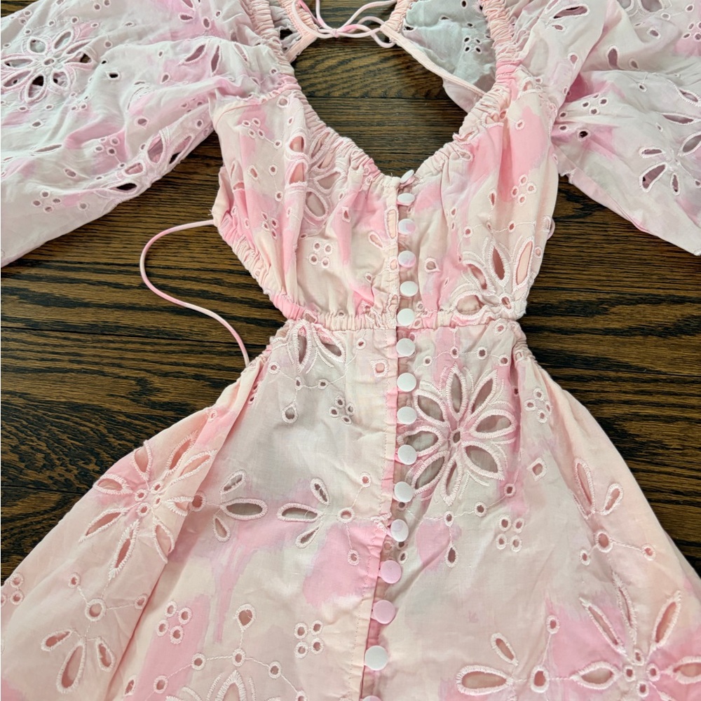 Sabo Skirt Pink Eyelet Mini Dress